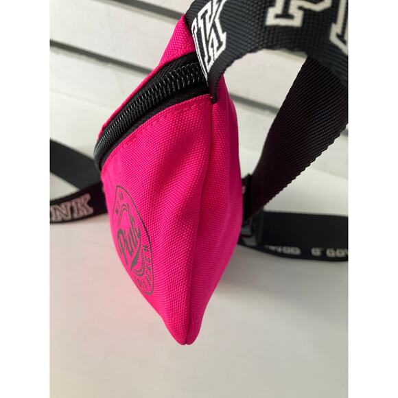 VICTORIA SECRET PINK, BLACK CANVAS FANNY PACK WITH LOGO - Picture 4 of 12
